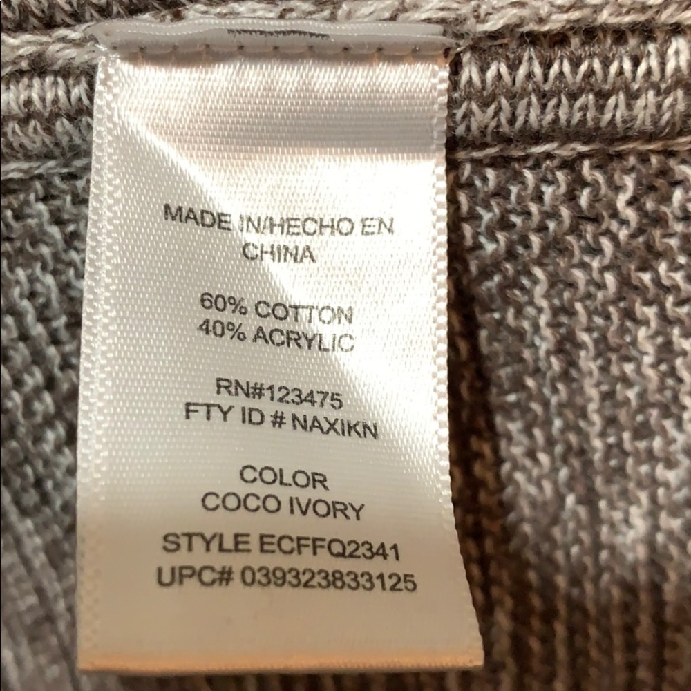 ELLEN TRACY sweater/ tunic XXL brown/ white - Picture 5 of 6